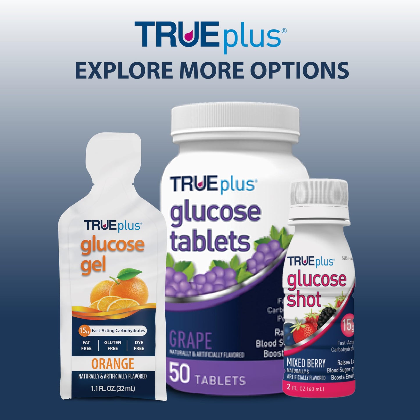 TRUEplus Glucose Gel Pouch, 15g Carbohydrates, Fruit Punch Flavor, 6 Pack | 15g Fast-Acting Carbohydrates Per Serving, Fat Free, Gluten Free, Boosts Energy, Great Tasting and Easy to Use