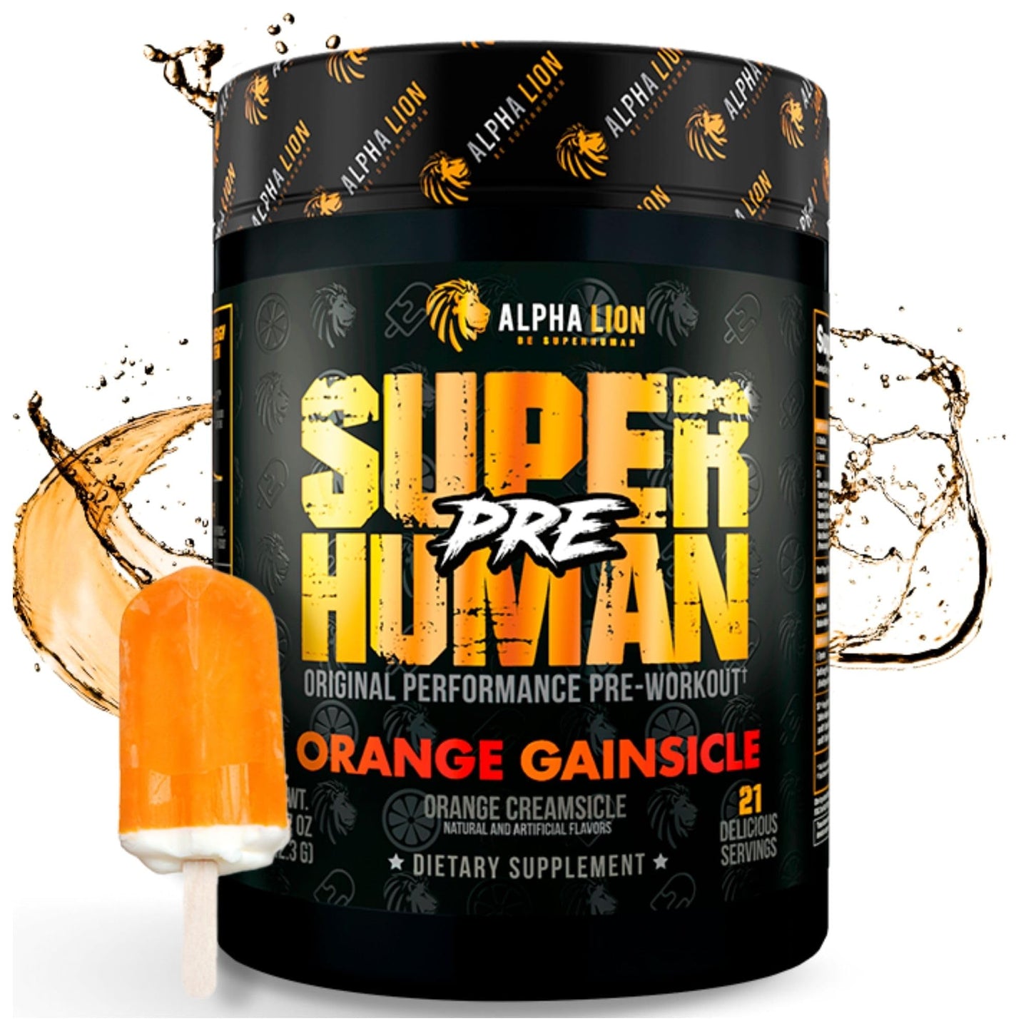 ALPHA LION Superhuman Pre Workout Powder, Beta Alanine, L-Taurine & Tri-Source Caffeine for Sustained Energy & Focus, Nitric Oxide & Citrulline for Pump (21 Servings, Sour Gummy Bear Flavor)