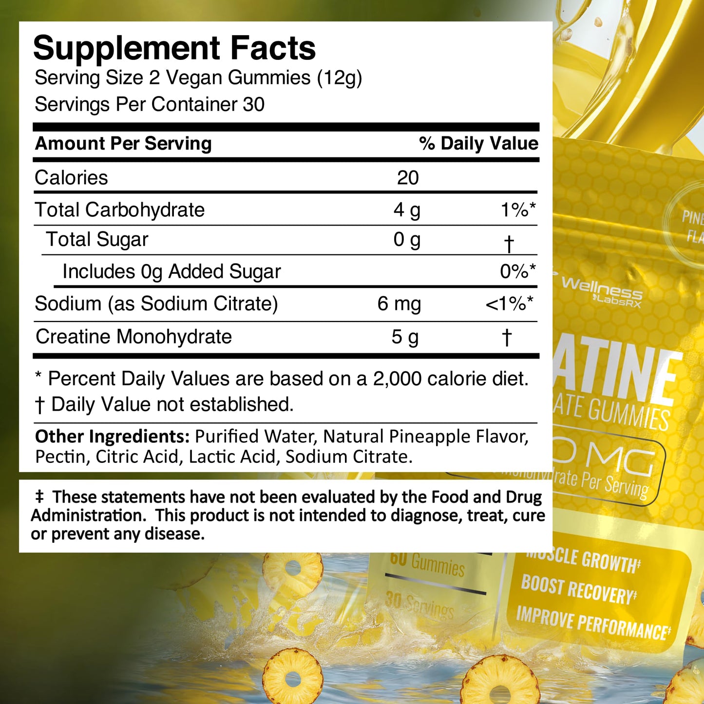 Creatine Gummies 5000mg, 30 Servings Creatine Monohydrate Gummies - Third-Party Tested Creatine for Women, Strawberry Flavor Creatine for Men, Muscle Growth, Strength, and Recovery - Pack of 1