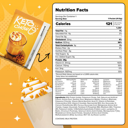 Keto Chow Chocolate Peanut Butter Meal Replacement Shake Powder, 3 Meals