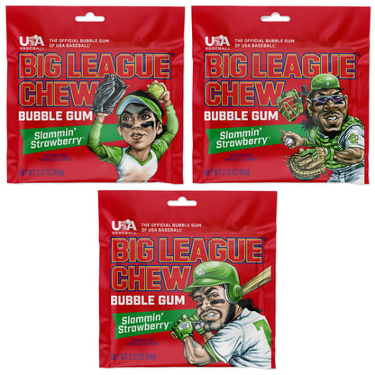 Big League Chew Original - Chewing Bubble Gum Pack of 3, 2.12 oz