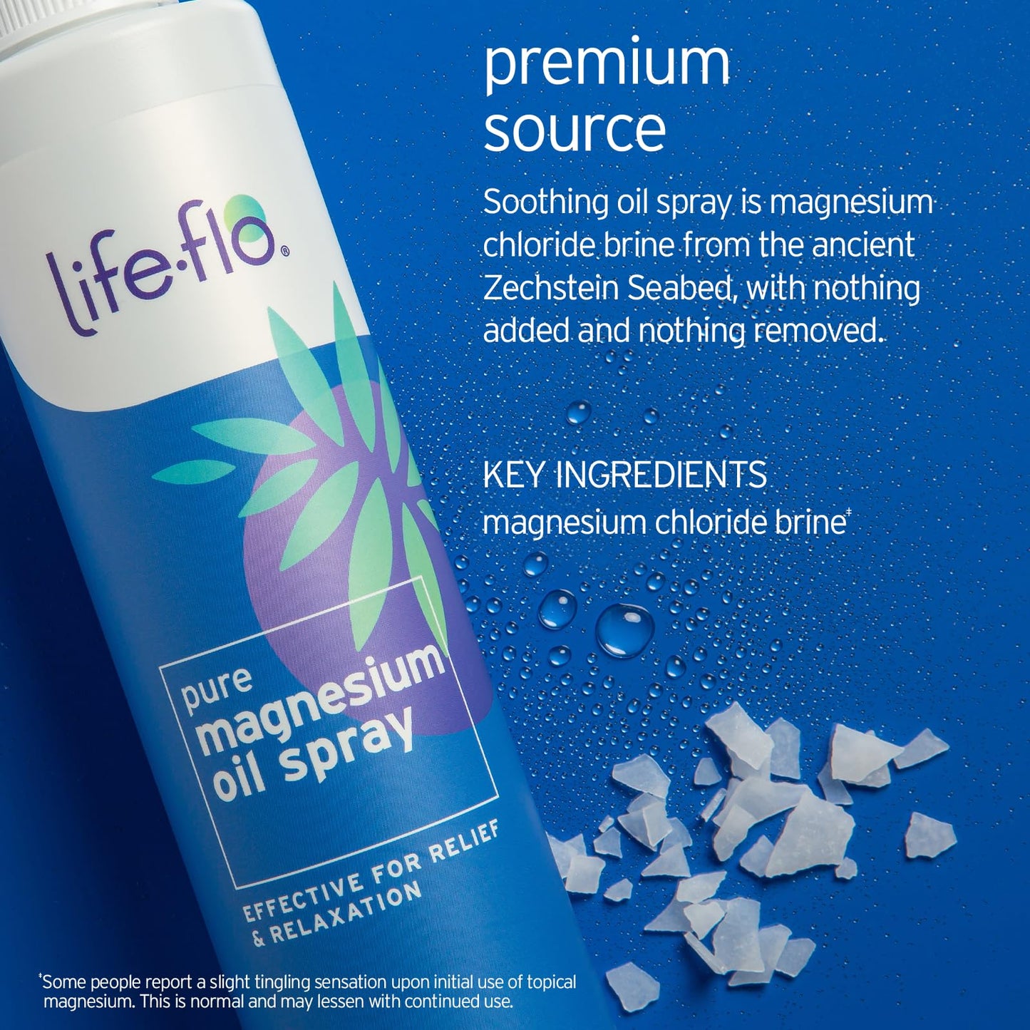 LIFE-FLO Magnesium Oil for Feet and Body - Topical Magnesium Spray Soothes Muscles, Joints When Massaged Into the Skin - Doubles as a Deodorant Spray or Bath Oil, Hypoallergenic, 8 Fl Oz