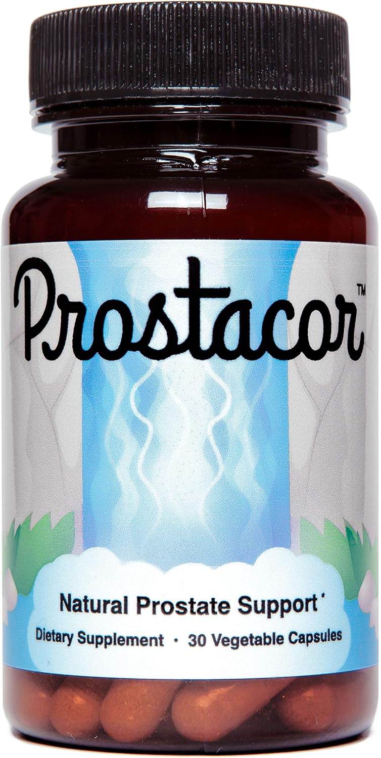 Prostacor Natural Prostate Support Supplement for Men, Vegan, Gluten-Free | Supports Healthy Urine Flow, Fewer Urges, Bladder Control, and Uninterrupted, Restful Sleep Through the Night, 30-Day Supply