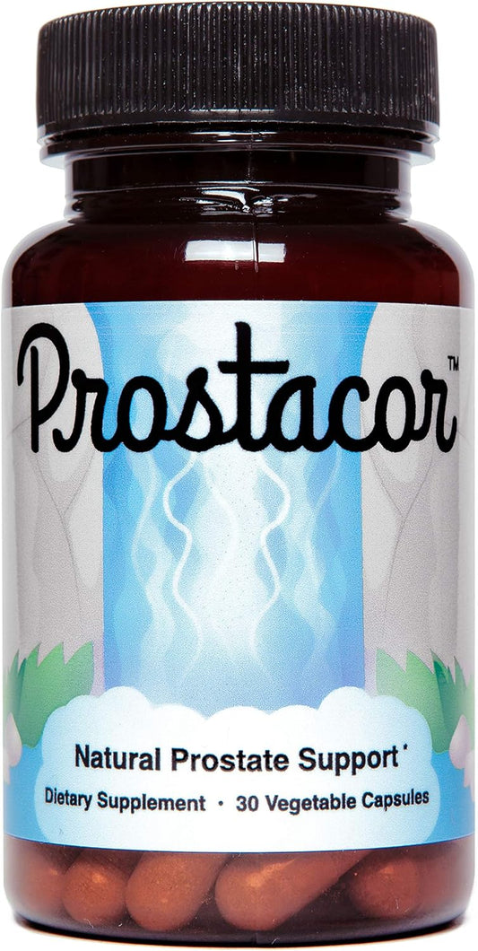 Prostacor Natural Prostate Support Supplement for Men, Vegan, Gluten-Free | Supports Healthy Urine Flow, Fewer Urges, Bladder Control, and Uninterrupted, Restful Sleep Through the Night, 30-Day Supply