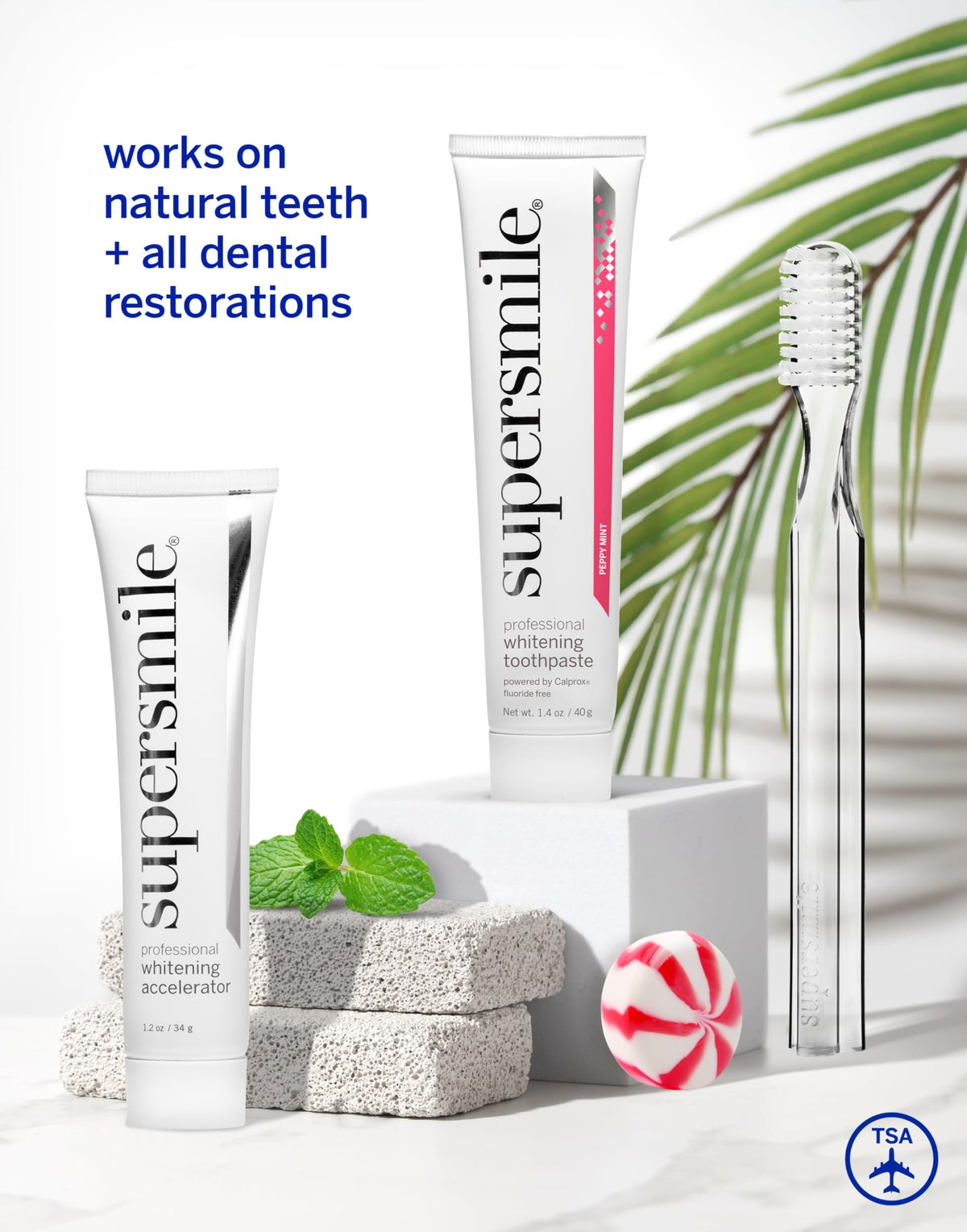 Supersmile Fluoride-Free Whitening Gift Set, Citrus Blast + Travel Bag
