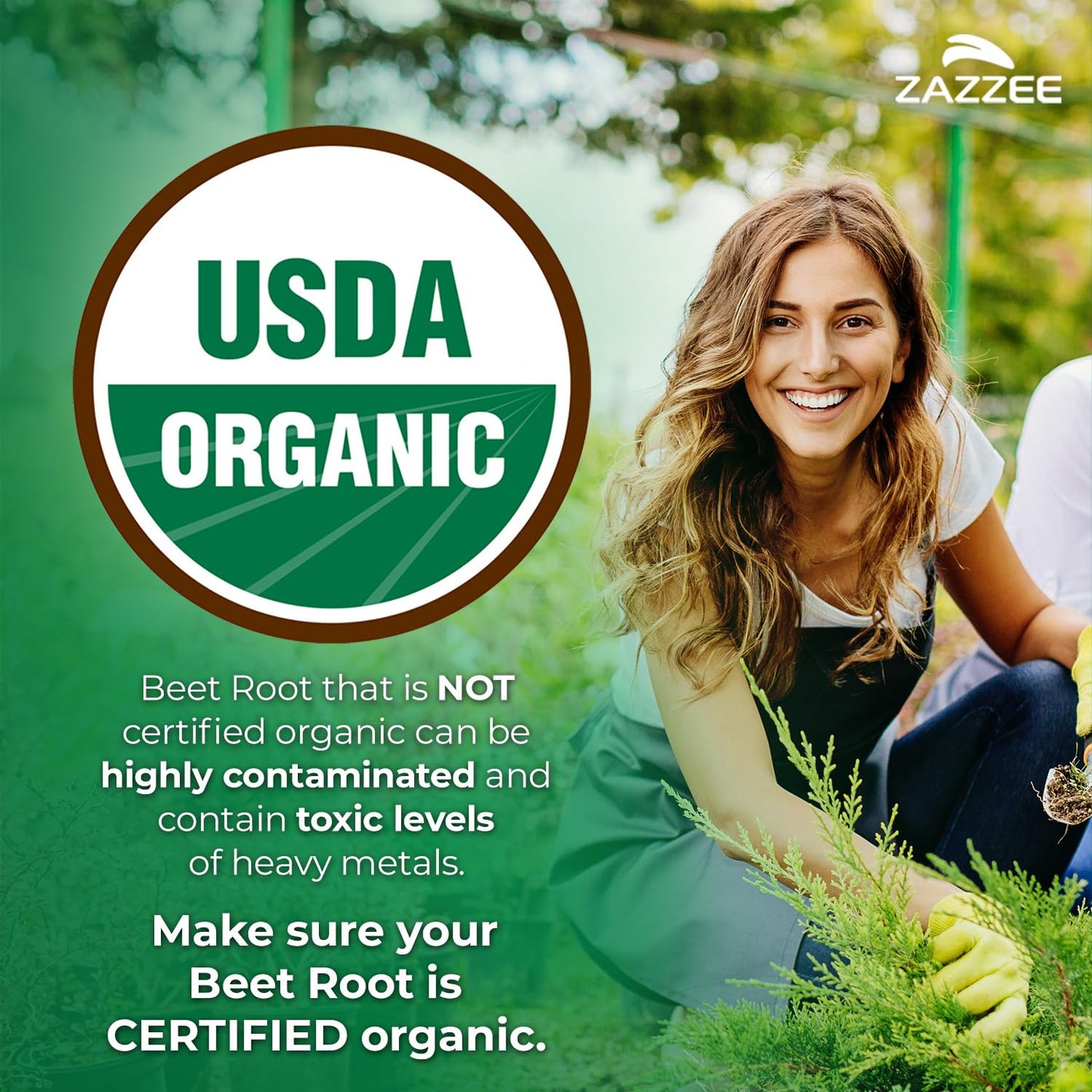 Zazzee USDA Organic Beet Root 20:1 Extract, 120 Vegan Quick Release Capsules, 4 Month Supply, Nitric Oxide Support, Black Pepper Extract for Enhanced Absorption, Certified Kosher, Non-GMO, Made in USA
