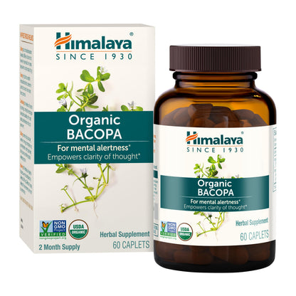 Himalaya USDA Organic Bacopa Monnieri Supplement,750 mg,60 Caplets