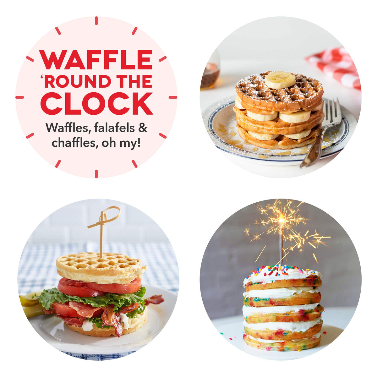 DASH Mini Maker for Individual Waffles, Hash Browns, Keto Chaffles with Easy to Clean