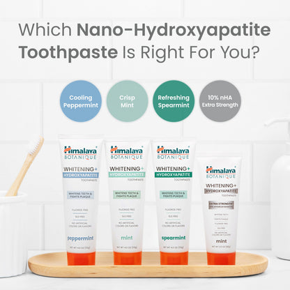 Himalaya Botanique Whitening+ Nano Hydroxyapatite Toothpaste, Mint, 4 oz