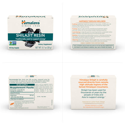Himalaya Shilajit - Herbal Energy Supplements with Fulvic Acid and Trace Minerals, from Shilajit Resin, Vegan, Non-GMO, Gluten Free, 250 mg, 60 Capsules