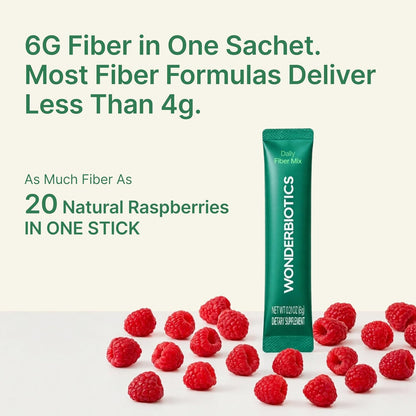 GLP-1 Support Fiber Supplement 6g Powder Packets - 30 Sachets | 5 Diverse Fibers with Prebiotics for Appetite Suppressant, Regularity, PHGG, Psyllium Husk, Daily Drink Mix for Women & Men
