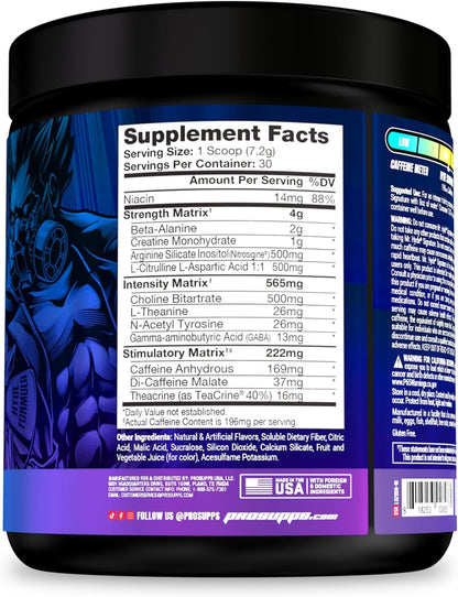 PROSUPPS Hyde Signature Sustained Pre-Workout, Blue Razz, 30-Servings and Creatine 300 Bundle