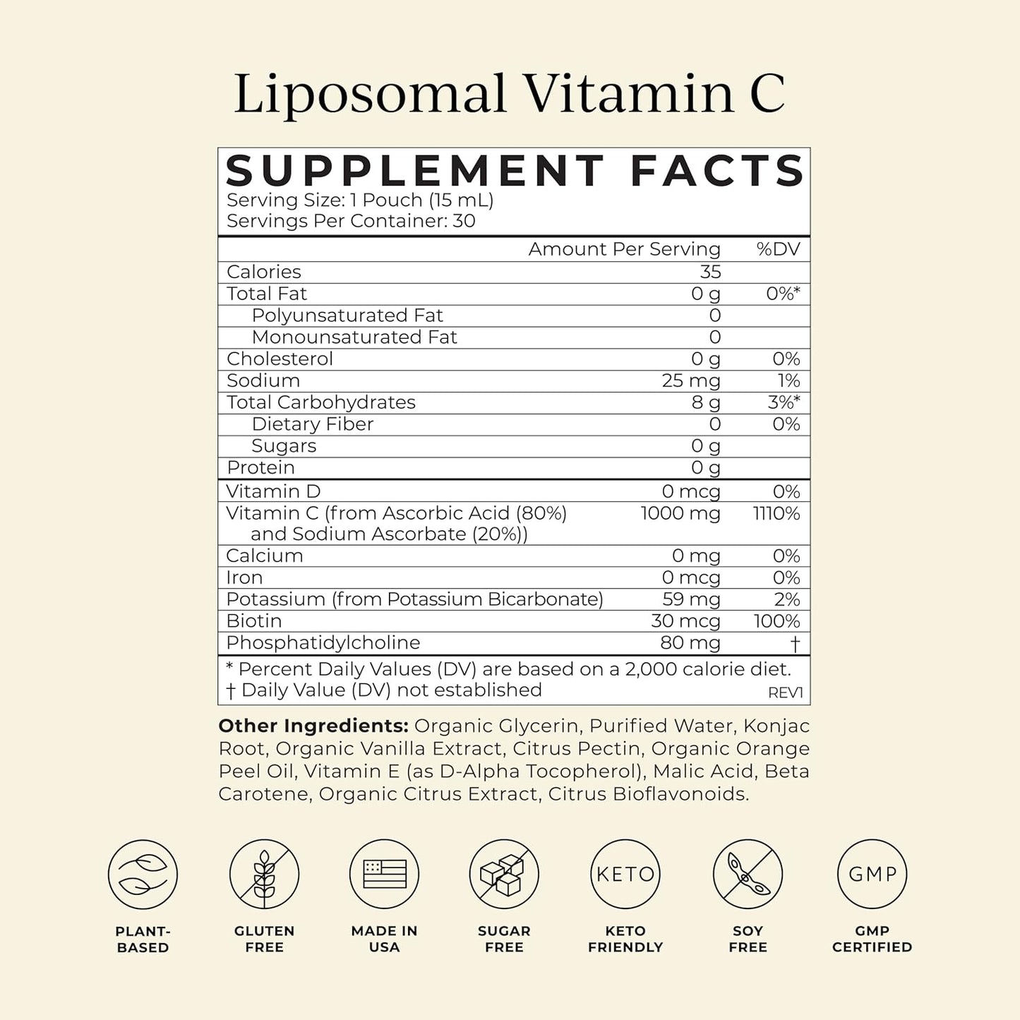 CYMBIOTIKA Liposomal Vitamin C 1000mg for Immunity & Collagen