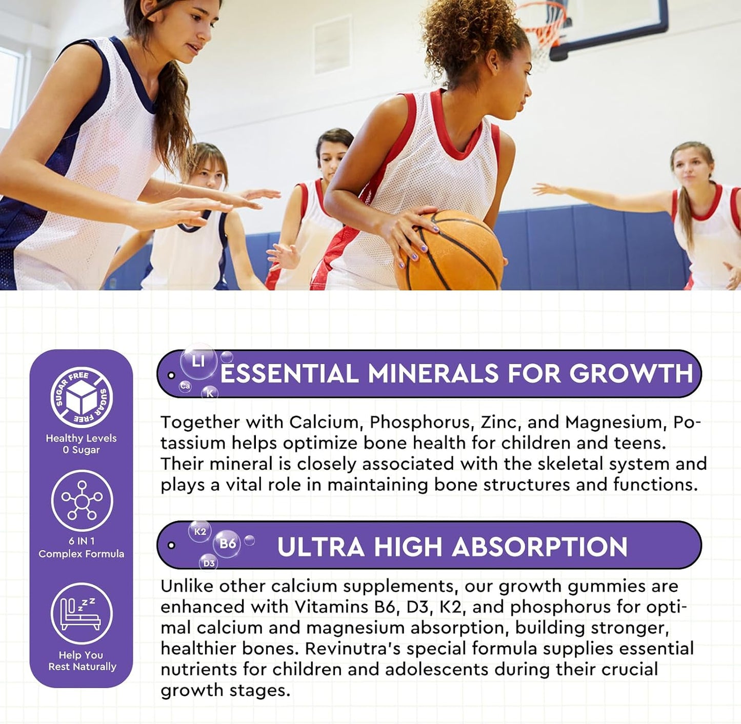 Iron Gummies Supplement for Adults & Kids | Calcium Potassium Magnesium Gummies | Bundle