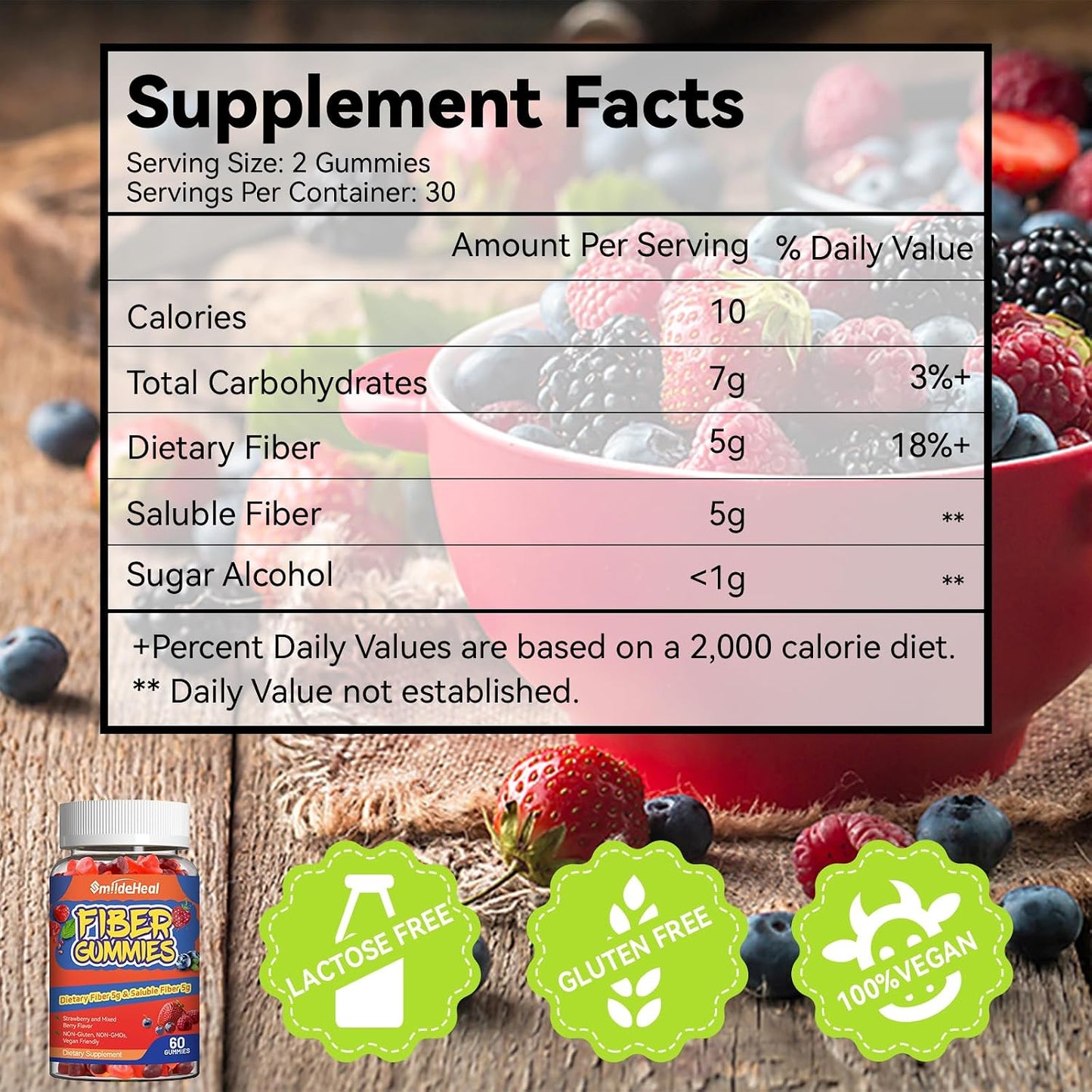 Fiber Gummies, Dietary Fiber , for Women and Men, 60 Count Gummies | Fiber Gummies, Dietary Fiber, for Women and Men, Gut Health Support,Mixed Berry and Strawberry Flavor, 60 Count Gummies