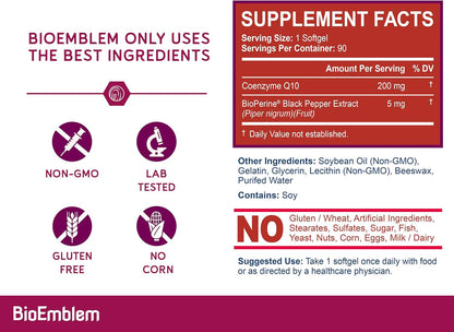 BioEmblem Triple Magnesium Complex and CoQ10 with BioPerine