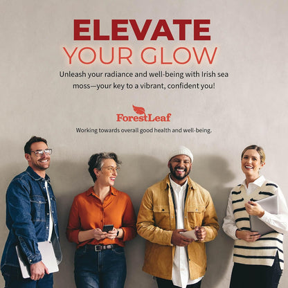 ForestLeaf Organic Irish Sea Moss Capsules | 2100mg Raw Seamoss Pills Advanced Supplement Superfood + Burdock, Bladderwrack for Digestive, Respiratory, Immune Health | 90 Vegan Organic Sea Moss Caps