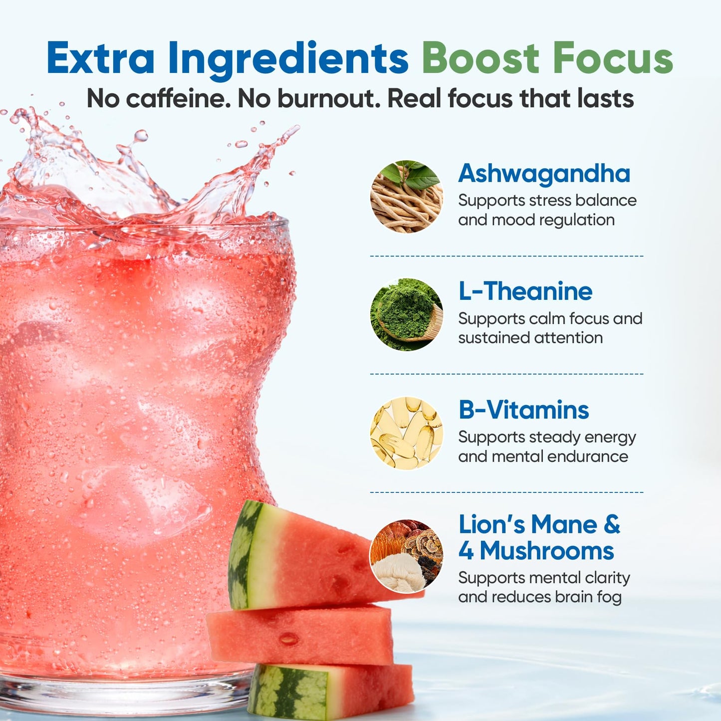 Venture Pal Sugar Free Hydration + Focus Electrolyte Packets, 16 Sticks | 7 Electrolytes + Vitamins, Magnesium, Lion's Mane & Ashwagandha, Boost Clarity & Energy, Electrolytes Powder, Vegan, Keto