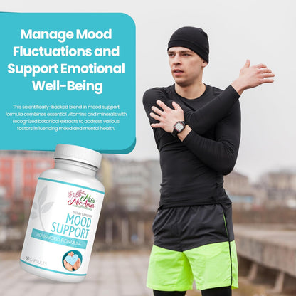 Mood Support Supplement – Ashwagandha, St. John’s Wort, Chamomile & B Vitamins for Stress Relief, Emotional Balance & Relaxation – Scientifically Backed Formula – 60 Capsules