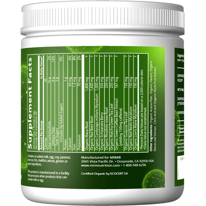 MRM Nutrition Organic Pre-Workout Powder | Black Cherry Flavored | Superfoods