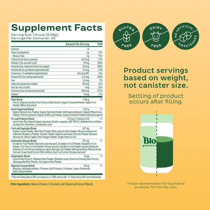 Bloom Nutrition Superfood Greens Powder, Berry, 30 Servings | Digestive Enzymes with Probiotics and Prebiotics, Gut Health, Bloating Relief for Women, Chlorella, Green Juice Mix