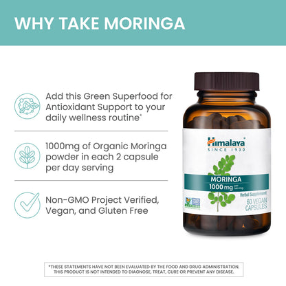 Himalaya Moringa, 60 Capsules, Green Superfood for Antioxidant Support and Wellness