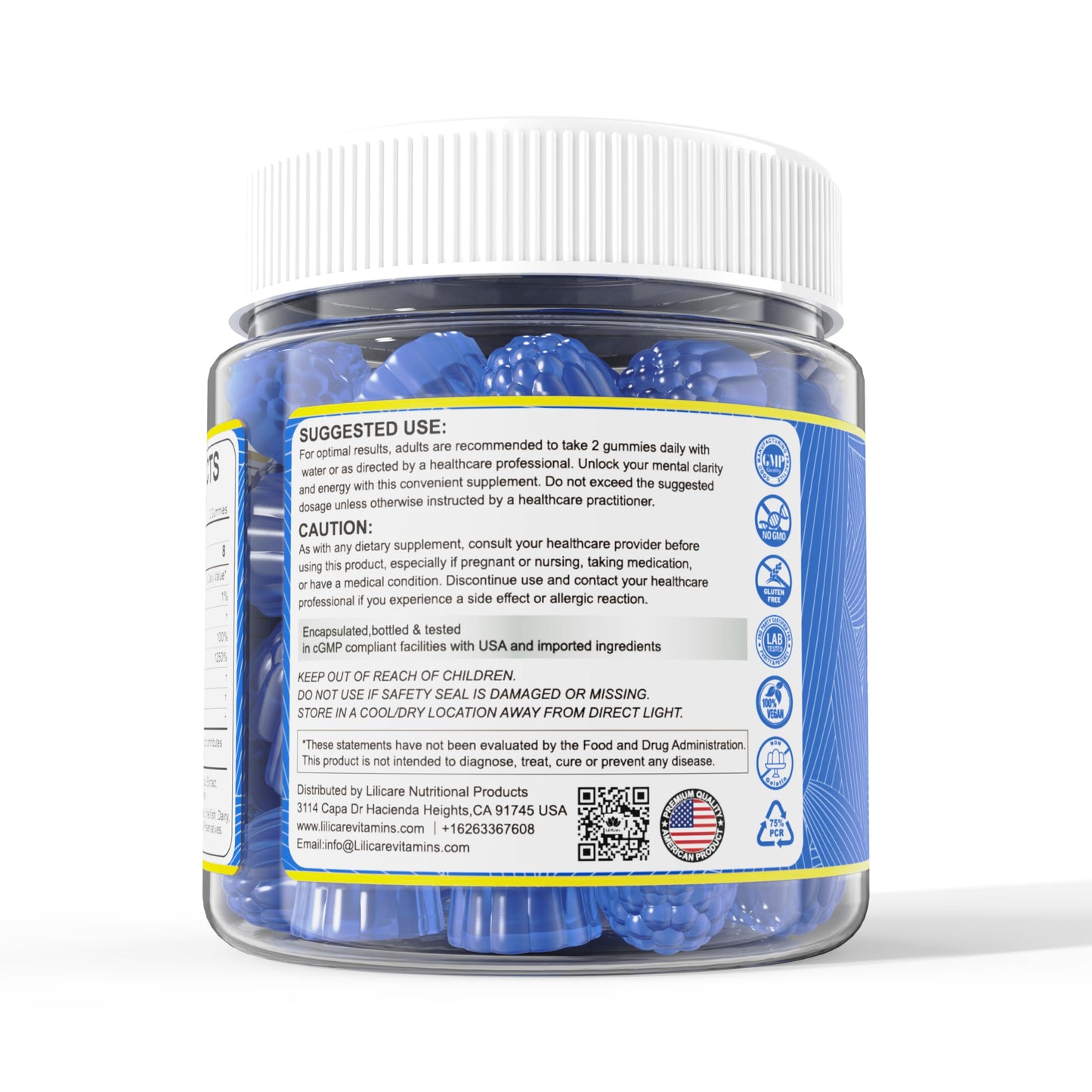 LILICARE Methylene Blue Gummies for Humans | Fast-Absorbing, Vegan, 120 Counts