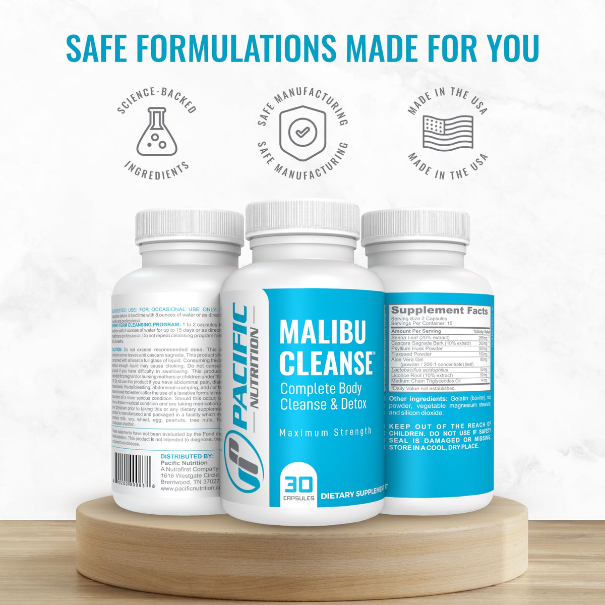Pacific Nutrition Full Body Detox - Malibu Cleanse Complete Body & Intestinal Cleanse
