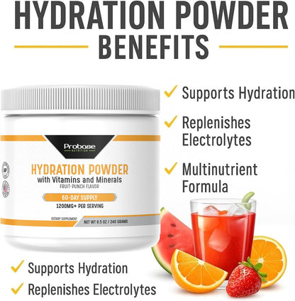 Probase Nutrition Hydration Powder - Fruit Punch Flavor 240 Grams
