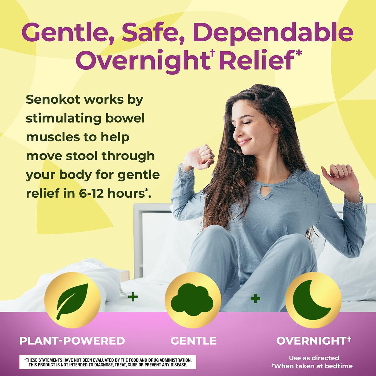 Senokot Dietary Supplement Laxative Gummies, Natural Senna Extract, Gentle, Overnight Relief