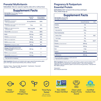 Ritual Prenatal Multivitamin and Protein Duo with Prenatal Vitamins and Organic Vanilla Protein