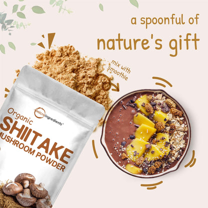Sustainably US Grown, Organic Shiitake Mushrooms Powder, 8 Ounce