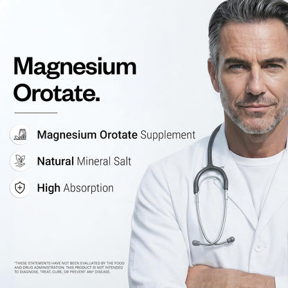 SuperSmart Magnesium Orotate 1500mg per Day - High Absorption Magnesium Supplement | Non GMO & Gluten Free - 90 Vegetarian Capsules