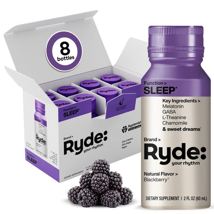 RYDE Energize Energy Shot, Tropical Flavor, Zero Sugar, 2 fl oz, 8 Pack
