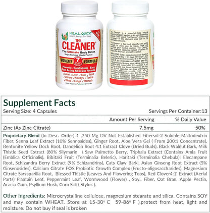 Century Systems The Cleaner Detox, Powerful 7-Day Complete Internal Cleansing Formula for Women, Support Digestive Health, 52 Vegetarian Capsules