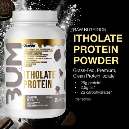 RAW Whey Isolate Protein Powder, Vanilla Oatmeal Cookie (CBUM Itholate Protein) - 100% Grass-Fed Sports Nutrition for Muscle Growth & Recovery - Low-Fat, Low Carb, Naturally Flavored - 25 Servings