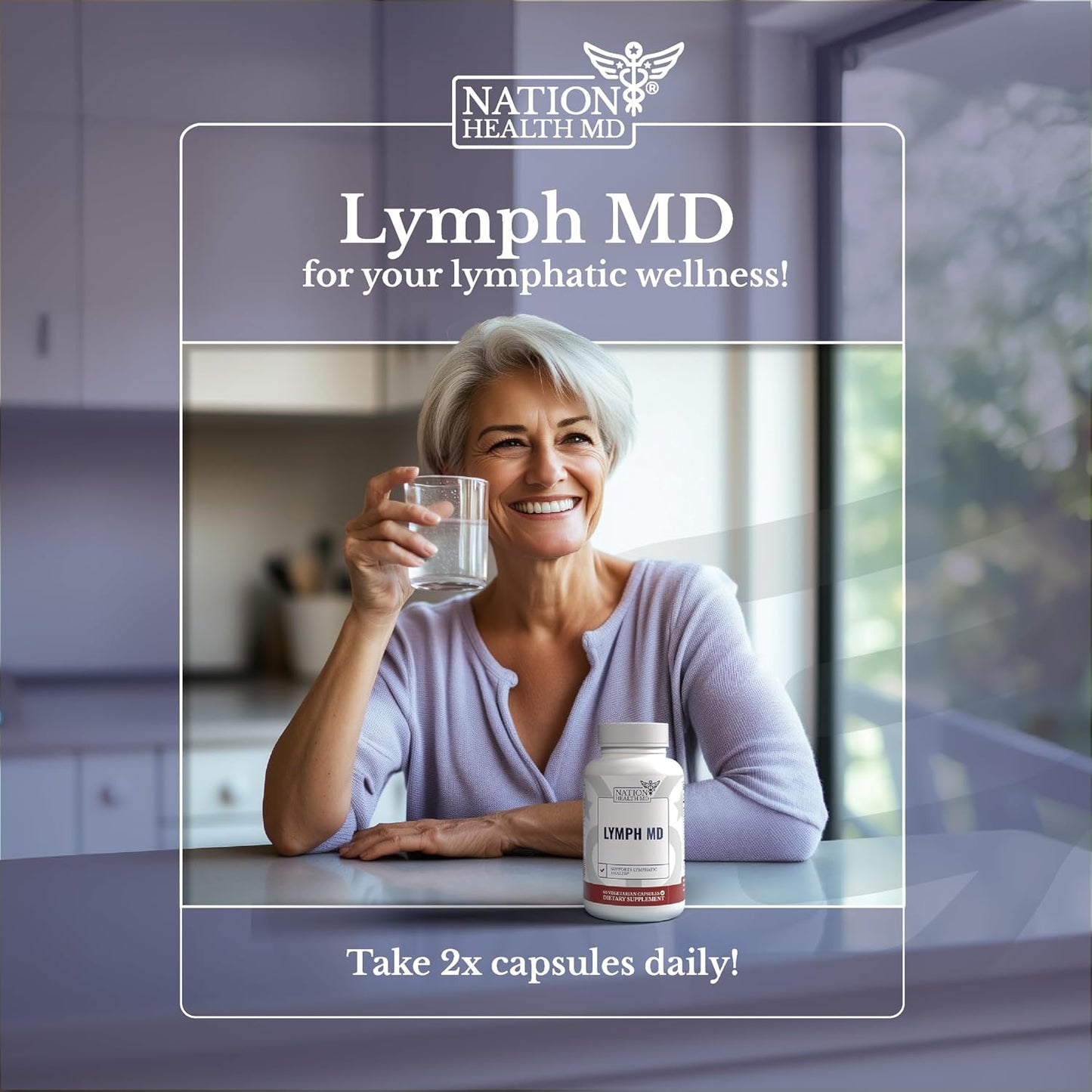 Lymph MD | Lymphatic Drainage Supplement | Lymph Support | Lymph System Support with Bromelain, Echinacea, Burdock Root, Dandelion, Rutin, Kelp. 30 Days Supply. 60 Capsules