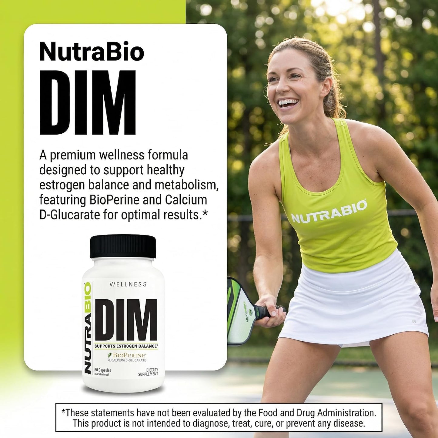 NutraBio DIM Supplement, Supports Estrogen Balance, 100mg - 60 Vegetable Capsules