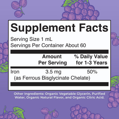 MaryRuth's Iron Supplement for Toddlers | Liquid Iron Supplement for Children Ages 1-3 | Iron Supplement for Iron Deficiency | Ferrochel | Sugar Free | Vegan | Non-GMO | Gluten Free | 2 Fl Oz