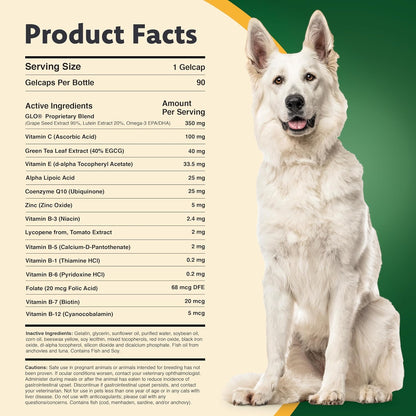 Vision Supplement for Medium to Large Dogs, 11+ lb, 90 Count | Veterinarian-Formulated Supplement Specifically Supports Eye Health; Unflavored & Easy to Give