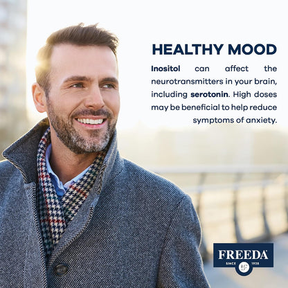 FREEDA Pure Myo-Inositol Powder – Vitamin B8 for Hormone, Mood & Cellular Health – Supports Fertility, Focus, Energy & Nervous System Function – Kosher, Vegan, Non-GMO, Gluten-Free (16 oz) | One-Ingredient Formula with No Fillers, Sweeteners, or Additives