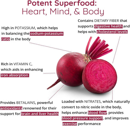 Organic Beet Root Capsules 1,300 mg, Nitric Oxide Supplement, 60 Ct