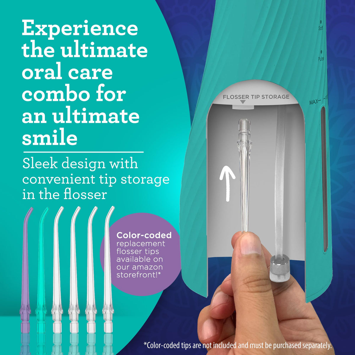 GuruNanda Electric Toothbrush & Water Flosser, 4 Toothbrush Heads, 4 Tips