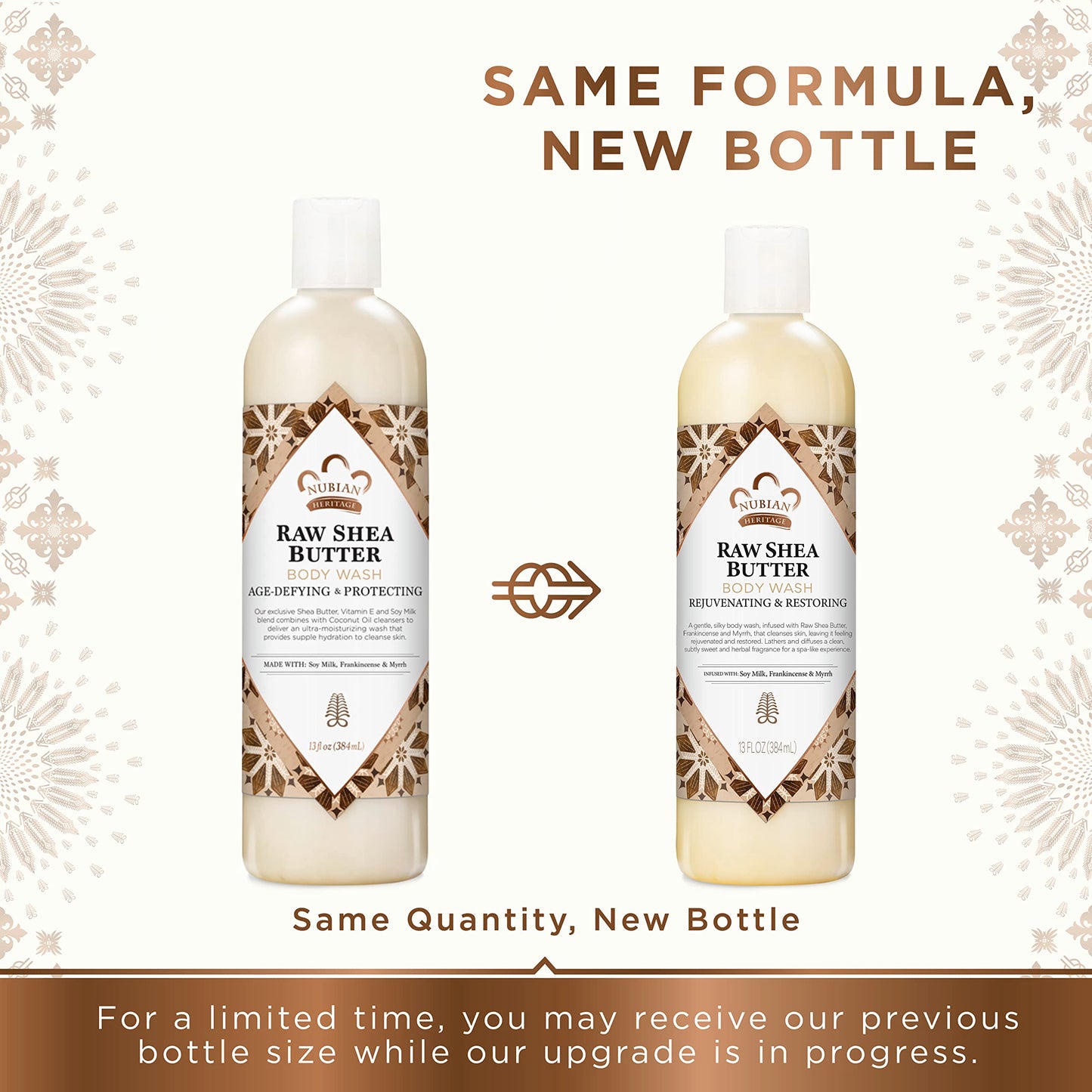 Nubian Heritage Body Wash Goats Milk and Chai Soothing & Hydrating Body Cleanser Made with Fair Trade Shea Butter, 13 oz