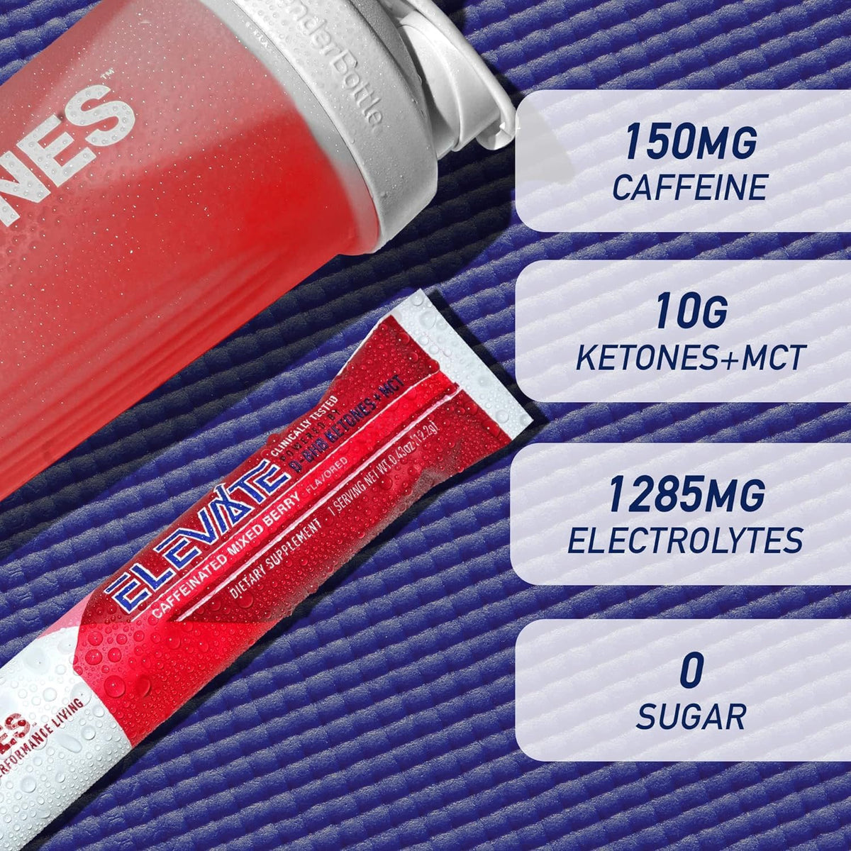 Real Ketones MCT & BHB Exogenous Ketones Drink Mix Packets Elevate Keto Electrolytes