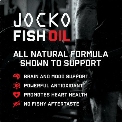 Jocko Fuel Omega 3 Fish Oil Supplement 2000mg - Burpless Fatty Acid Supplement, Wild Caught, Powerful Antioxidant with Astaxanthin (60 Capsules)