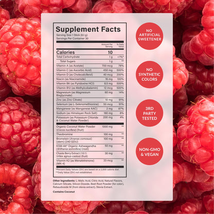 BEAM Glow Hormone Support & Cortisol Supplement for Women - Daily Vitamins for Women with Ashwagandha, Selenium, Zinc, Vitamin A, Biotin for Cycle Health, Mood & Energy, Strawberry Kiwi, 15 Servings