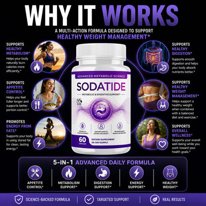 Sodatide Capsules , Soda Tide Weight Management Pills 2-Pack 120 Capsules