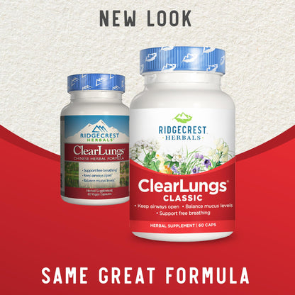 RidgeCrest Herbals ClearLungs Classic, Natural Lung and Nasal Daily Health Supplement