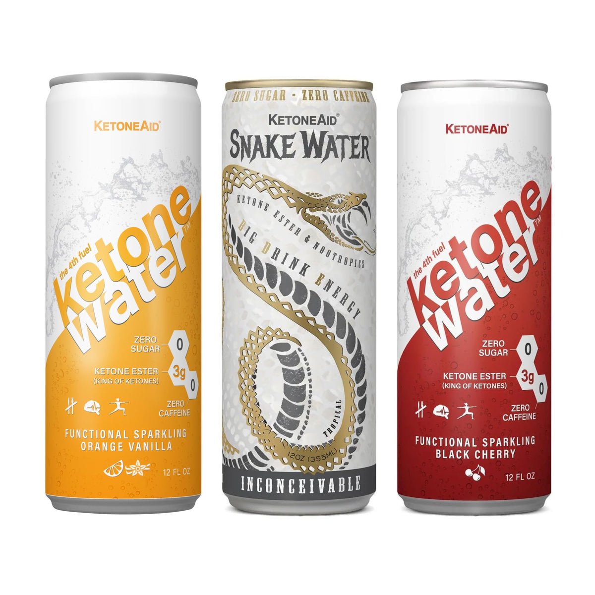 Ketone Aid Carbonation Bundle | SnakeWater Energy Drink, Black Cherry Ketone Water 